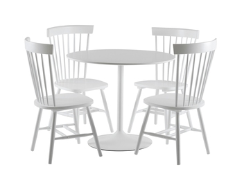 AURORA Bord 90 Vit + 4 SALTVIK Stol Vit