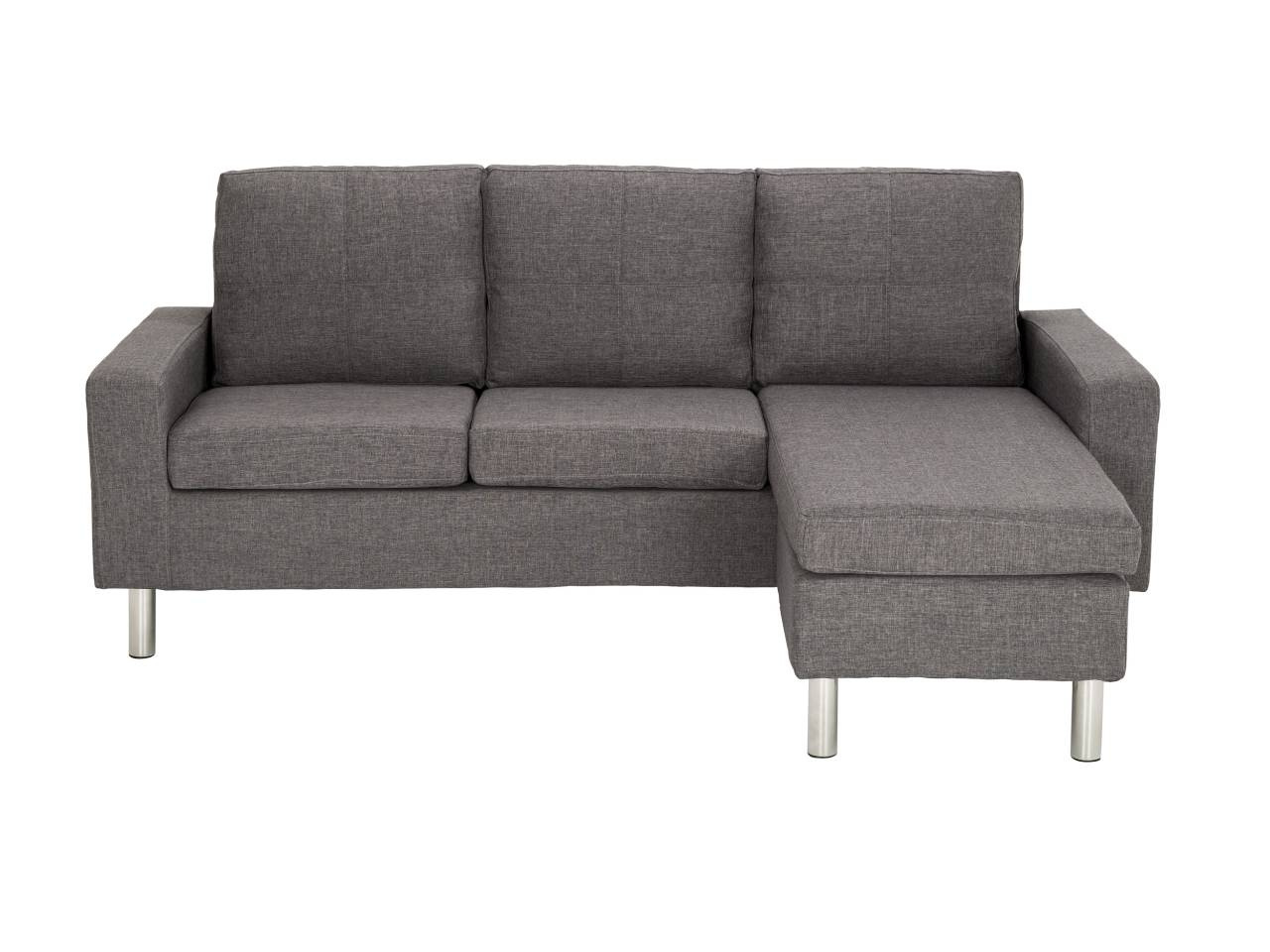 VERMONT 3-Sits Vändbar Divansoffa Mörkgrå