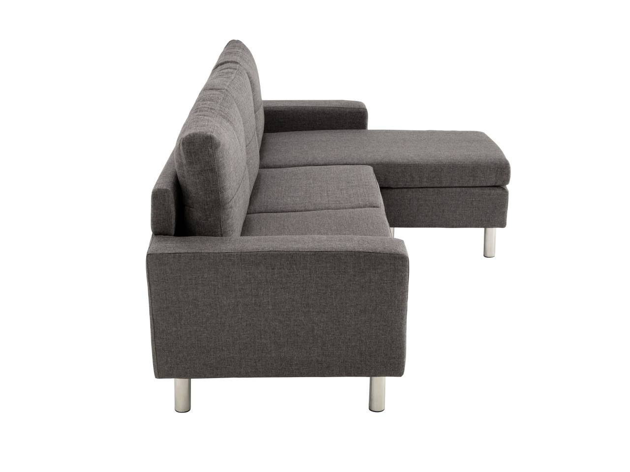 VERMONT 3-Sits Vändbar Divansoffa Mörkgrå