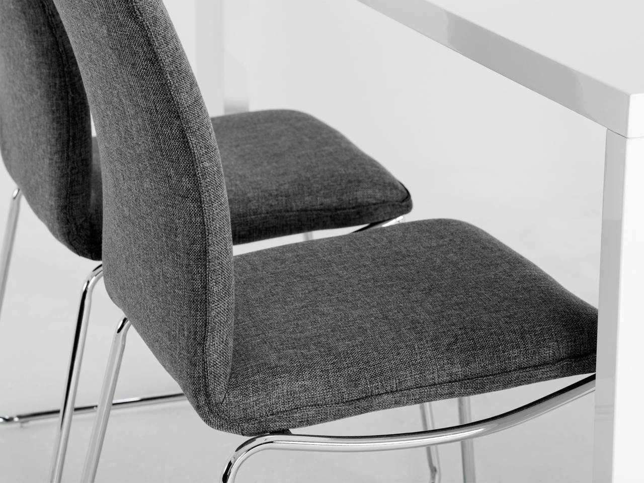 RÖNNE Bord 140 Vit + 4 LJUNGAN Stol Grå