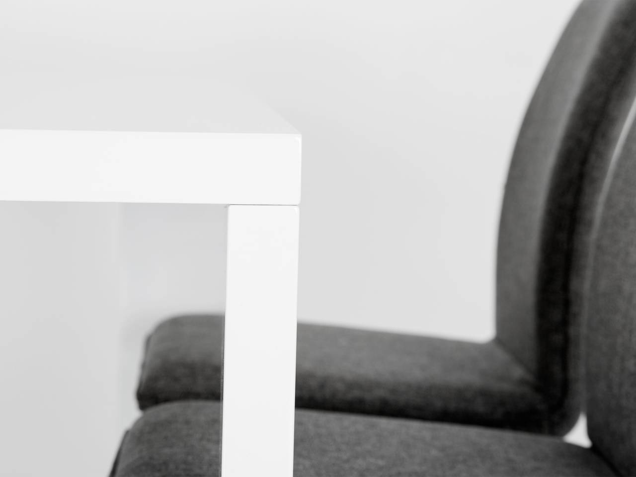 RÖNNE Bord 140 Vit + 4 LJUNGAN Stol Grå