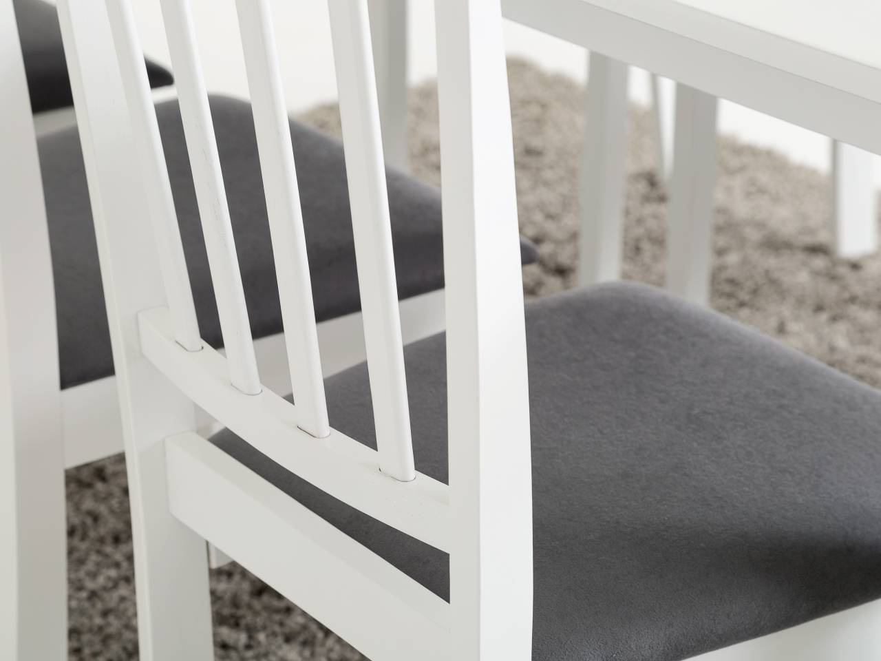 ALICE Bord 180 Vit + 6 Stolar Vit/Grå