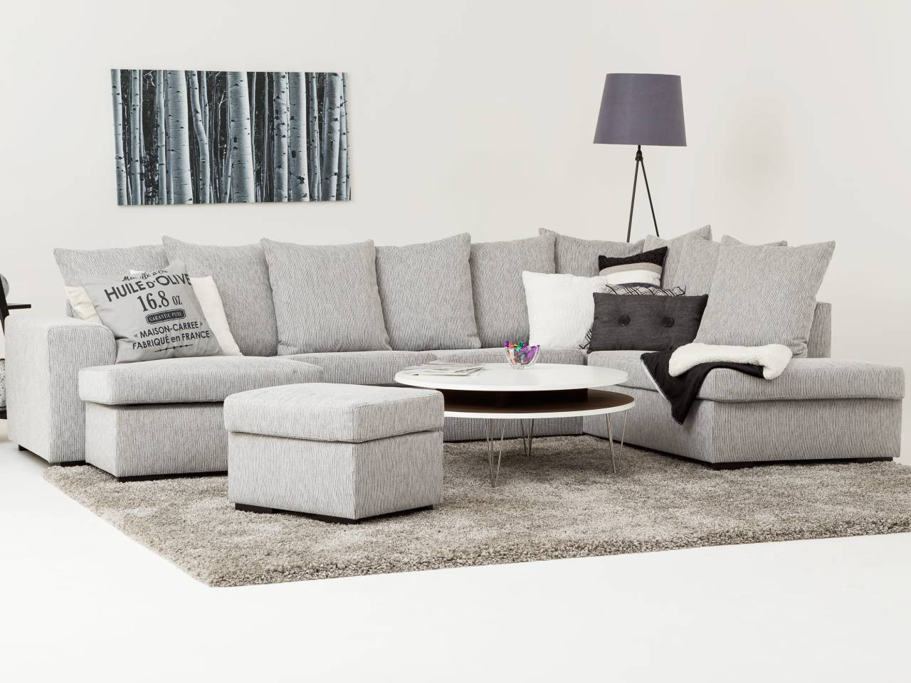 CHICAGO Large U-Soffa Ljusgrå